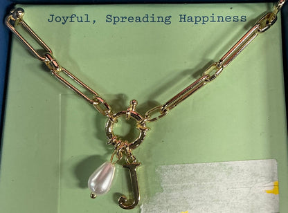 Gold Initial Necklace (AND) - Damaged Packaging (See Pictures)
