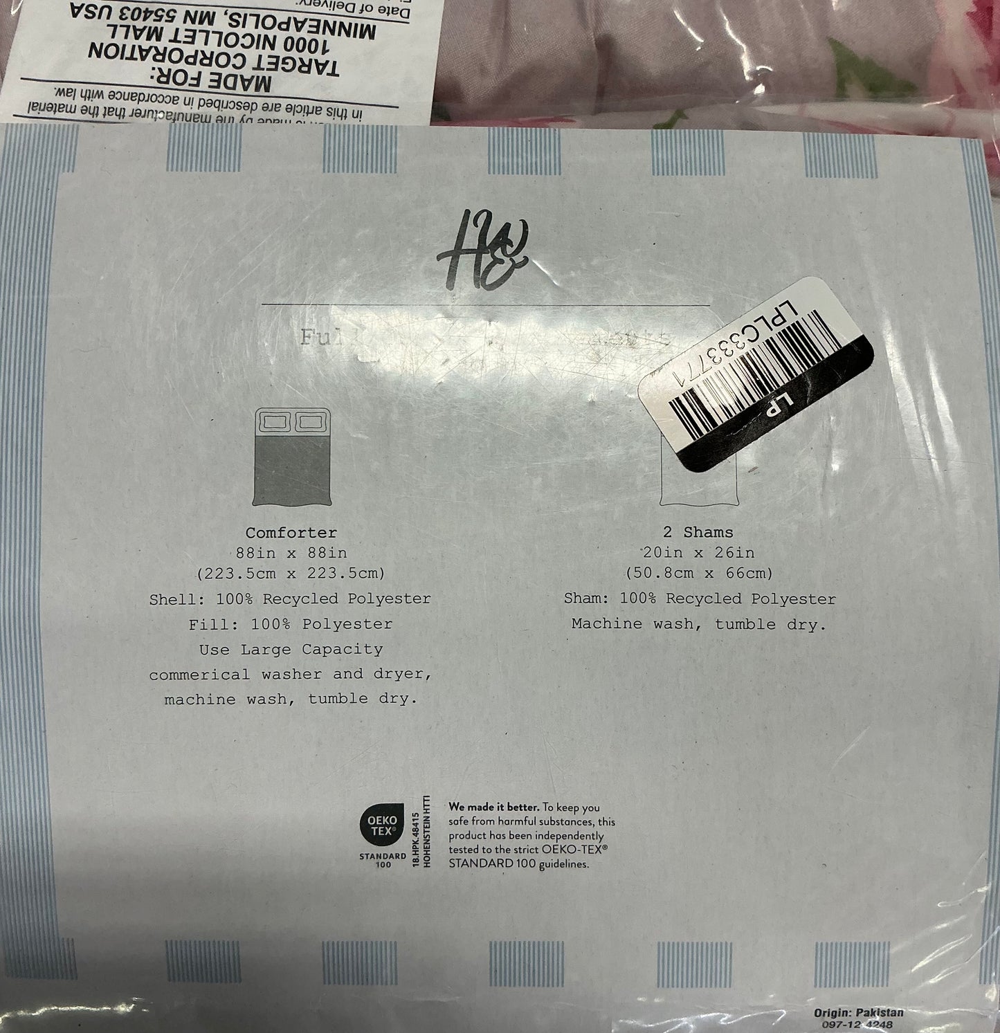 Harlow & Wzen - Ruched Comforter Set - Pink Floral - Repackaged (see pictures) - FOR PICKUP ONLY