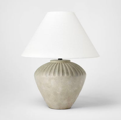 Ceramic Table Lamp - Tan - Threshold™ designed with Studio McGee - Out of Box - Minor Cosmetic Damage from Shipping (see pictures ) - FOR PICKUP ONLY