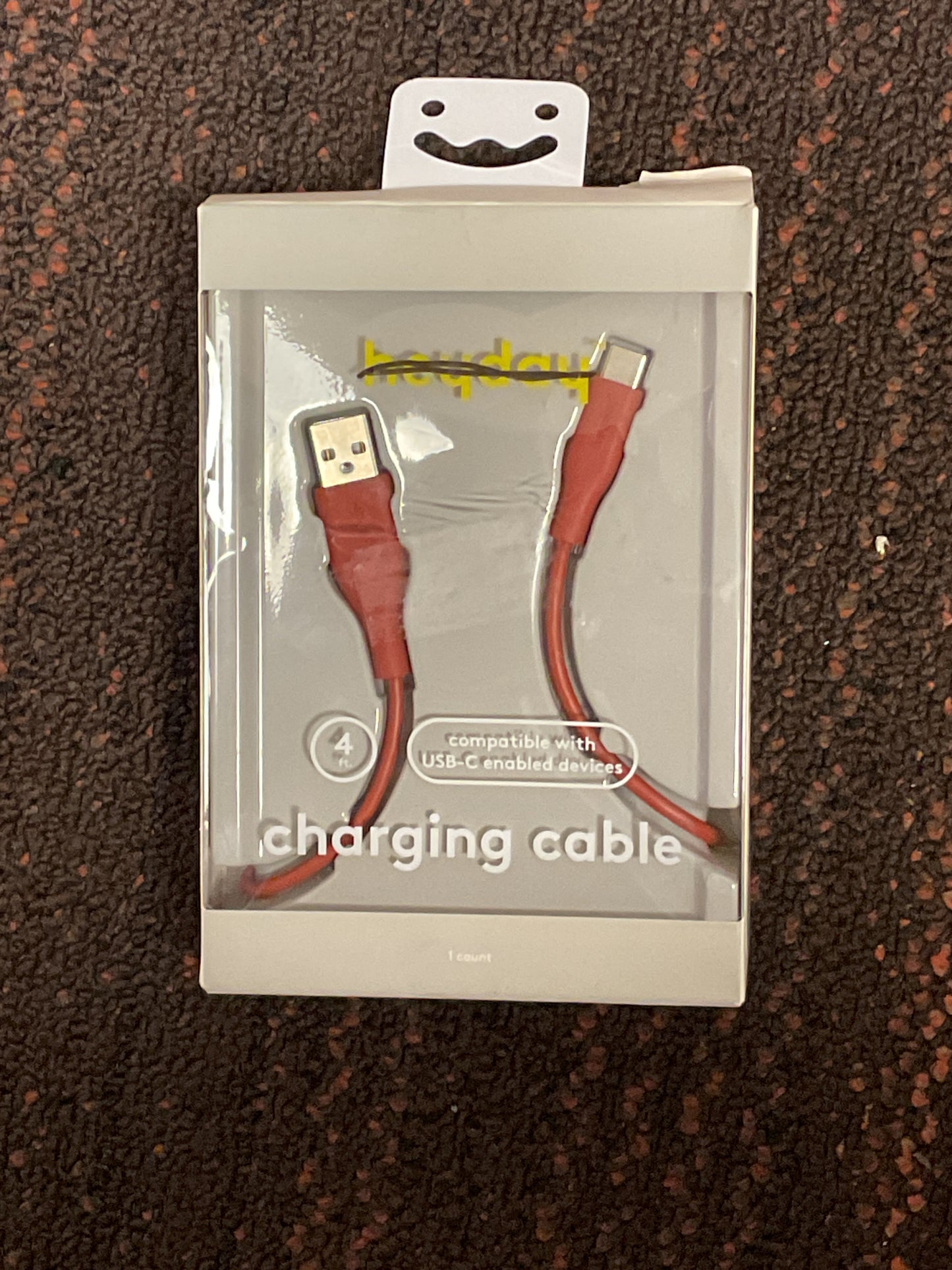 USB-A to USB-C Charging Cable  - Red - 4ft