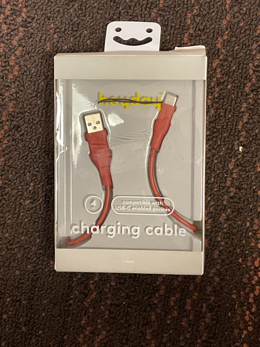 USB-A to USB-C Charging Cable  - Red - 4ft