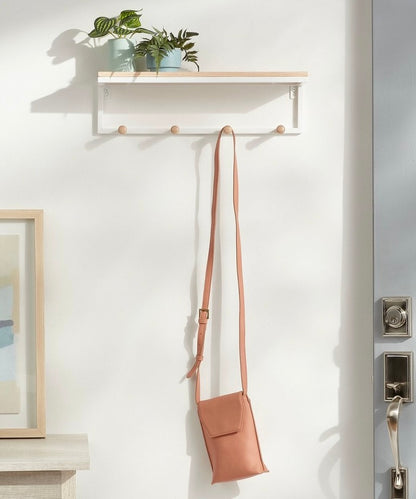 (Clearance)FINAL SALE Mixed Material Entryway Organizer Matte White