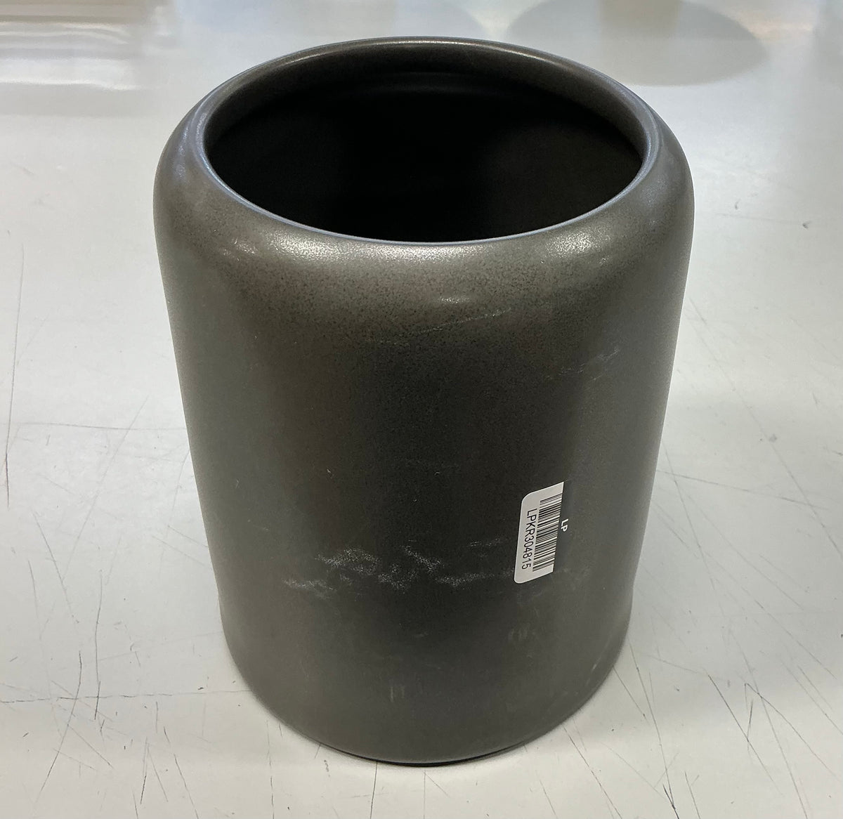 Project 62 - 125oz Stoneware Tilley Food Storage Canister - NO LID - MINOR COSMETIC DAMAGE (see pictures ) - Charcoal Gray - THRESHOLD - FOR PICKUP ONLY