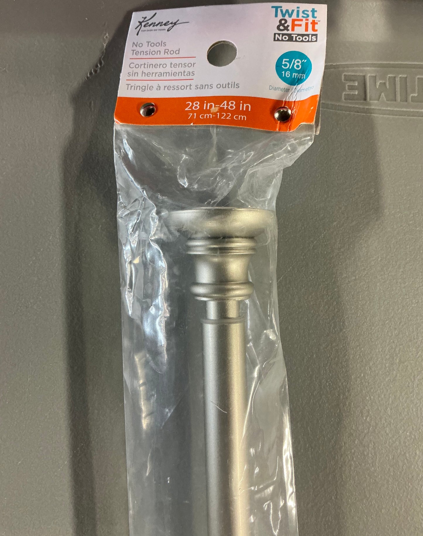 Kenney Twist & Fit 5/8 IN Tension Curtain Rod - Brushed Nickel - 28”X48”