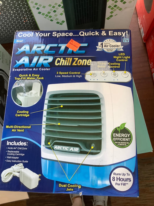 (CLEARANCE).Arctic Air Chill Zone: Portable AC Unit, 1200 BTU, 4 Speeds, Multidirectional Air Flow, As Seen on TV, ETL Listed