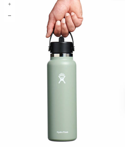 Hydro Flask - 40 oz Wide Mouth with Flex Straw Cap - Minor Cosmetic Damage - May Be Missing Packaging (see pictures)