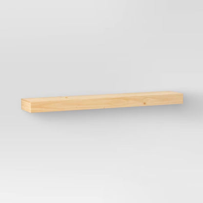 36" Floating Wood Shelf - Natural - Threshold™: Modern Storage, Open Shelving, Wall Mount, 33lb Capacity - Open Box (see pictures) - FOR PICKUP ONLY