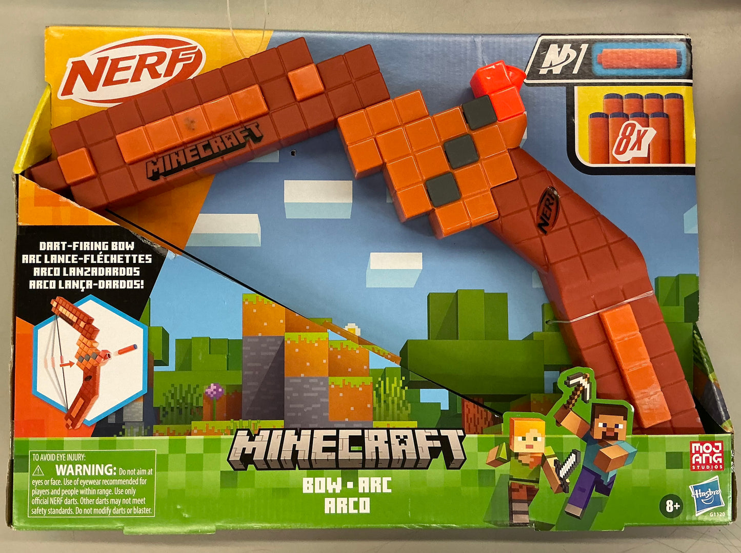 NERF Minecraft Bow - OPEN BOX (MISSING AMO) - (SEE PICTURES)
