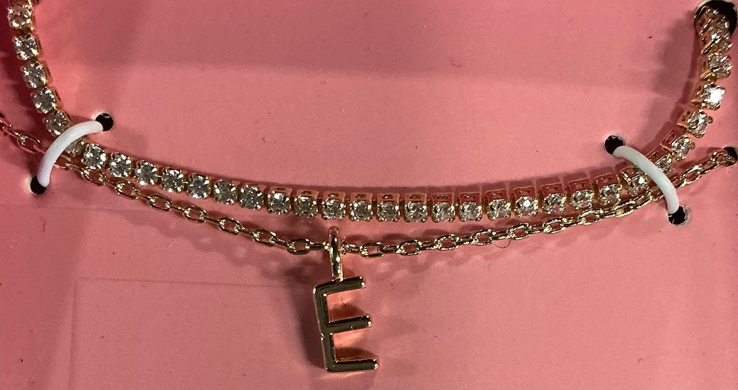 Gold Initial Necklace (AND) - Damaged Packaging (See Pictures)