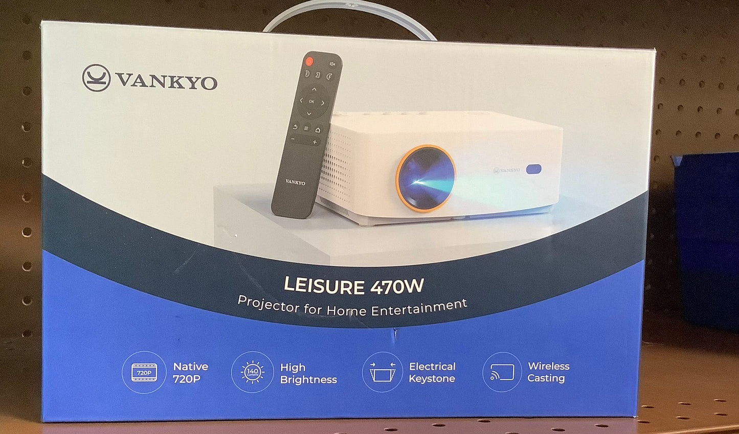Vankyo Leisure 470W 720P Portable Projector with Wireless Connectivity: Adjustable Focus, HDMI Connection, 20000
Hour Bulb Life