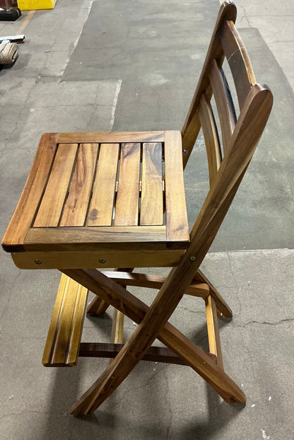 Tundra Acacia Wood Folding Patio Bar Chair - Natural - Out of Box - FOR PICKUP ONLY
