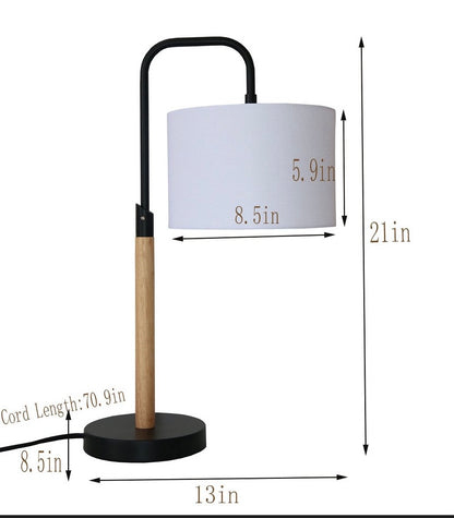 Modern Table Lamp, Bedside Lamps for Bedroom, Small End Table Lamps for Living Room, Nightstand Desk Lamps, Black