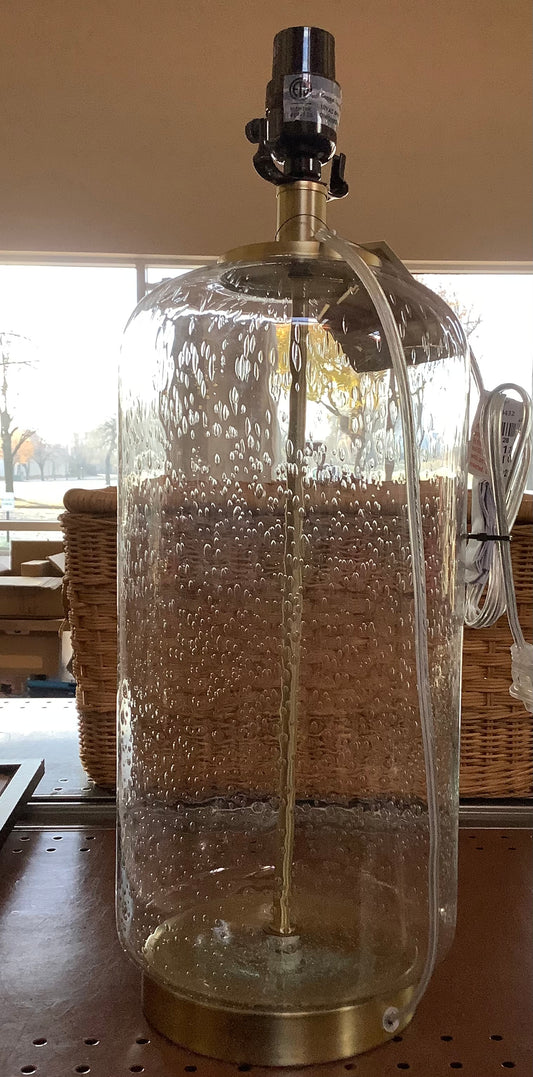 19.75"x7" Bubble Glass with Brass Detail Large Lamp Base
Clear