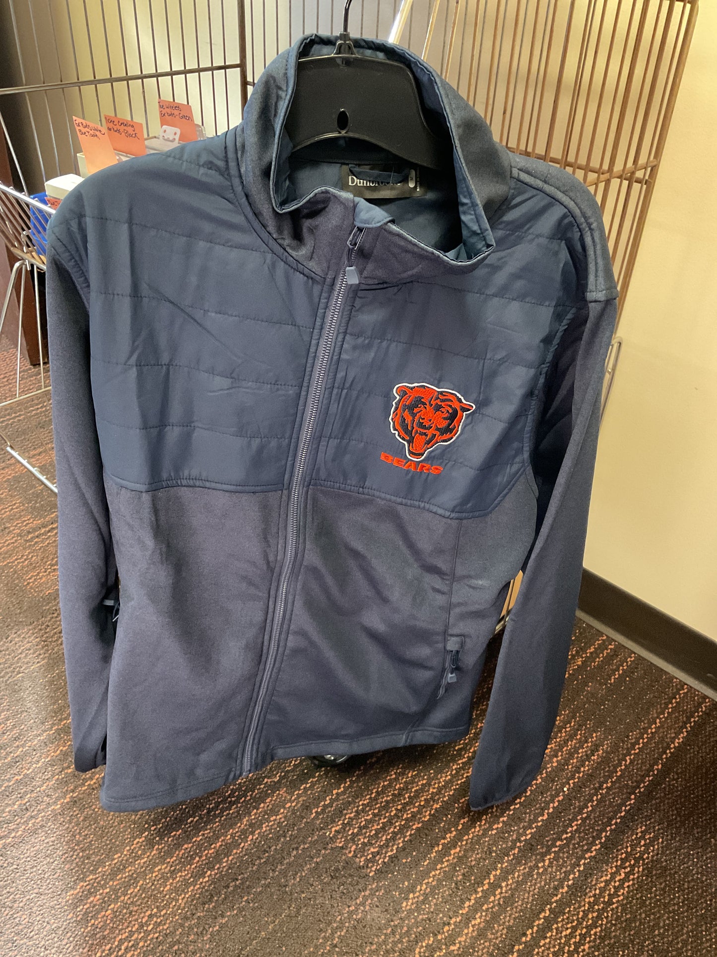 (CLEARANCE) Men’s Chicago Bears Light Zip Up Coat, Blue
