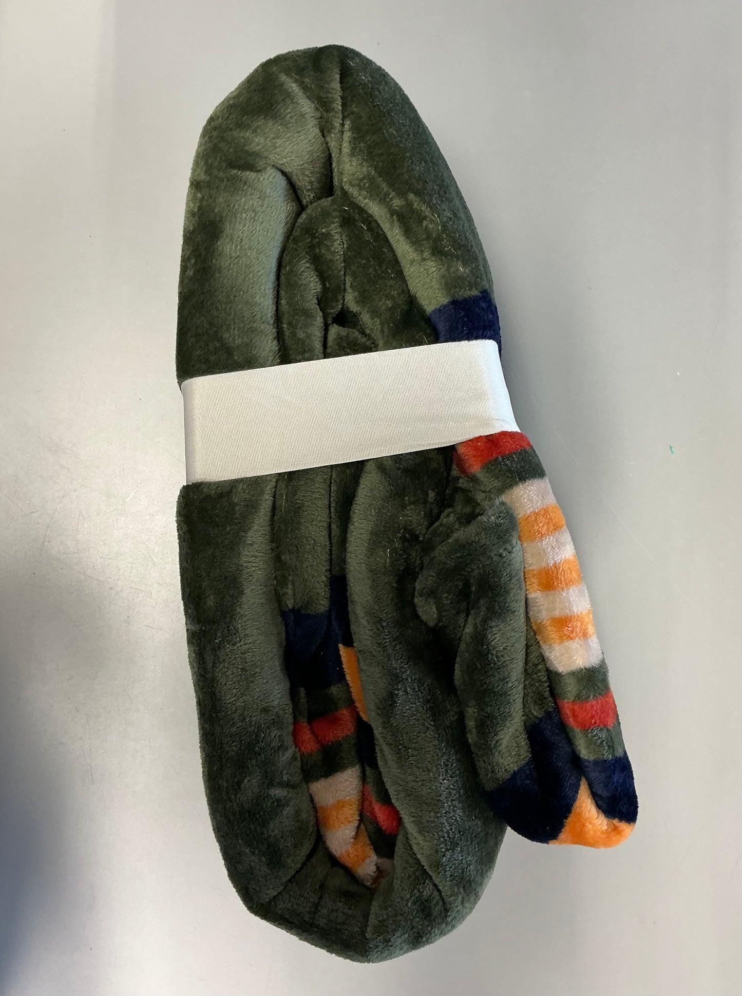 Twin/Twin XL Microplush Blanket - Green Border Stripe
