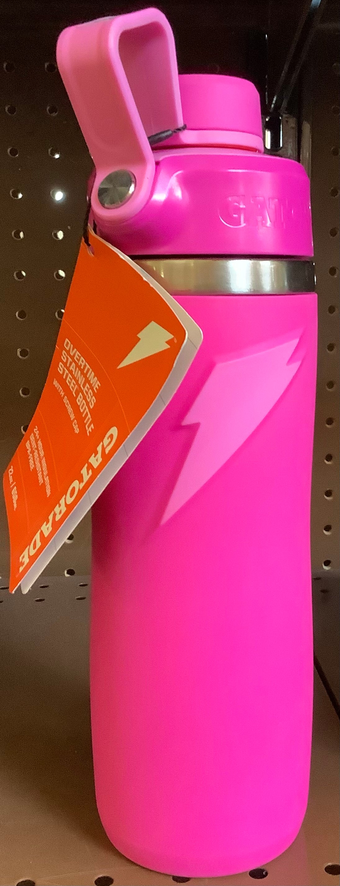 (CLEARANCE) Gatorade 22oz Stainless Steel Twist Cap Water Bottle - Pink