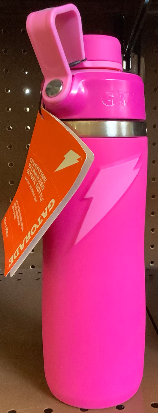 (CLEARANCE) Gatorade 22oz Stainless Steel Twist Cap Water Bottle - Pink
