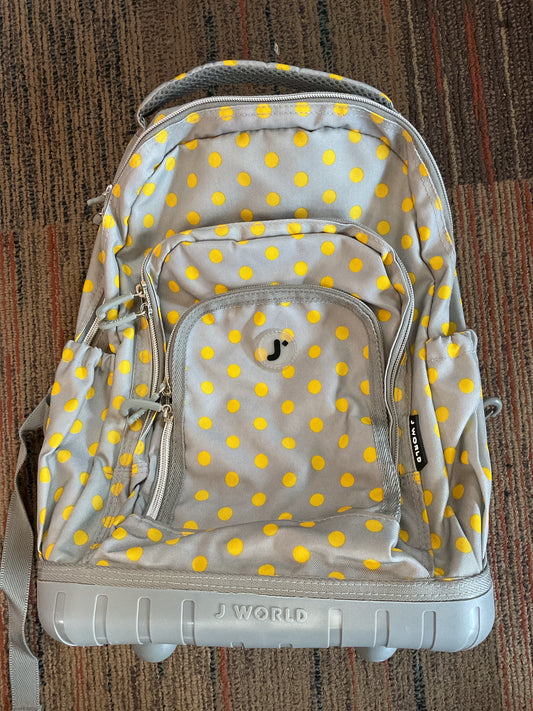 Gray with yellow dots Rolling Backpack