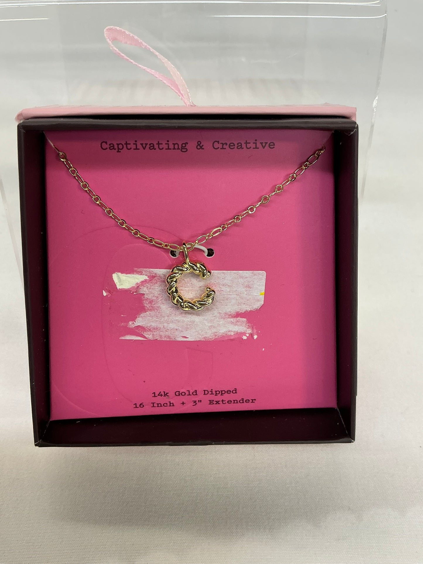 Gold Initial Necklace (AND) - Damaged Packaging (See Pictures)