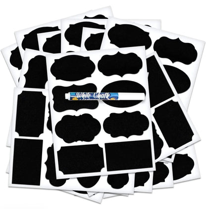 Chalkboard Stickers with Liquid Chalk Marker, 120 Stickers