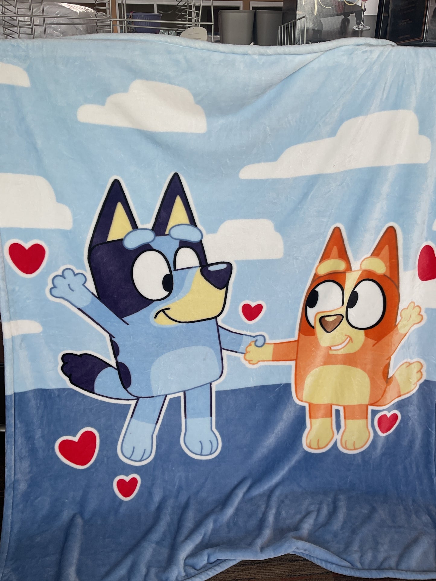 Adult Licensed Valentine's Silk Touch Throw, 60" x 70" BLUEY