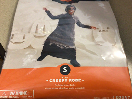 Kids Halloween costume- Creepy Robe - Includes hooded robe - Size Small (3+)