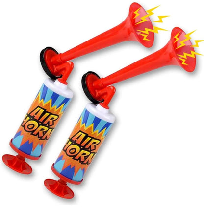 Air Horn Pump, Set of 2, 14" Noisemakers for Sporting Events, Parties, Celebrations