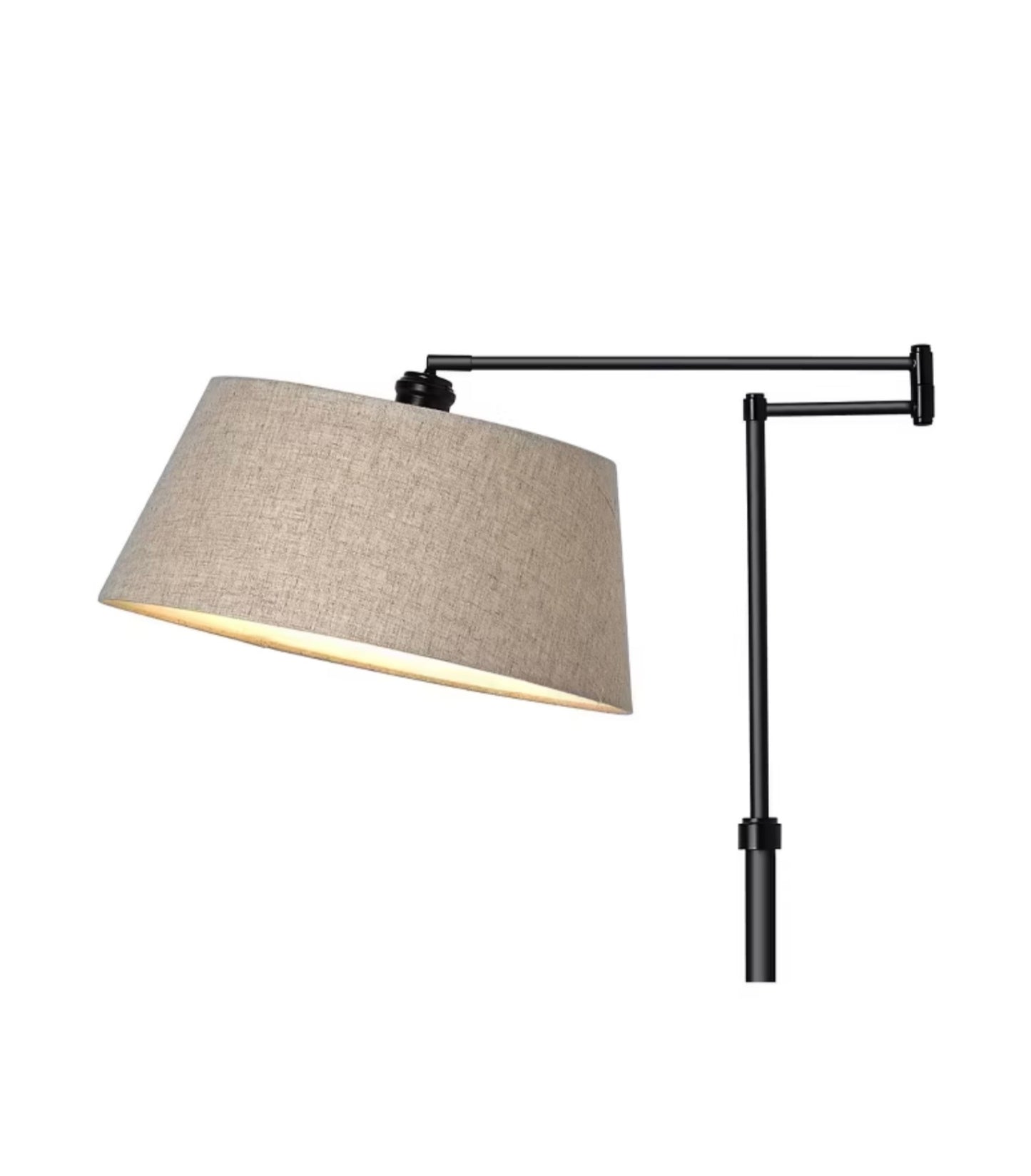 58.5"x17" Traditional Oil Rubbed Swing Arm Floor Lamp Brown - Adjustable, Linen Shade, Metal Body - Out of Box - Minor Cosmetic Damage (see pictures) - FOR PICKUP ONLY