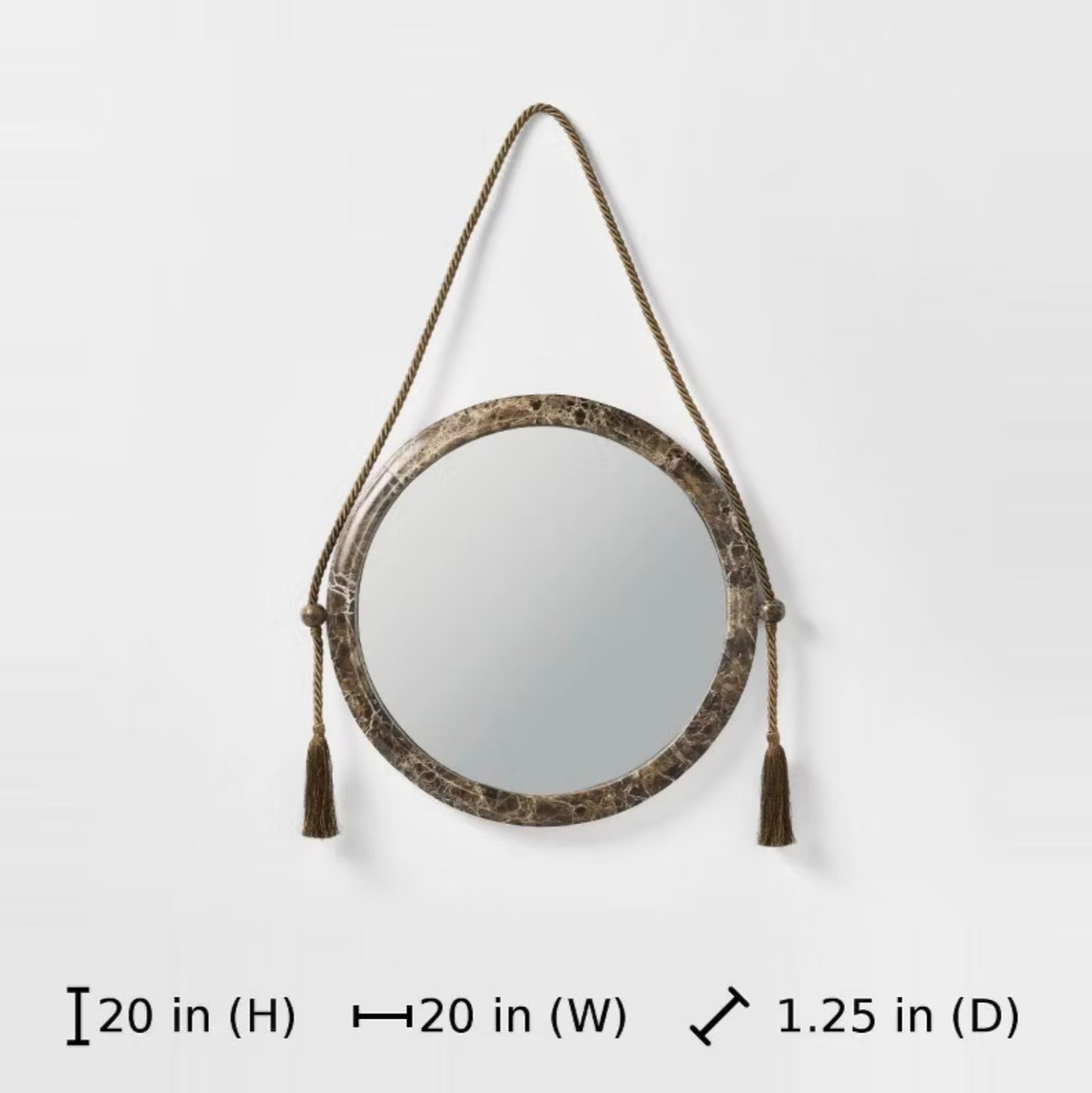 20" Marble Wall Mirror - Threshold™ designed with Studio McGee - Damaged Box (see Pictures) - FOR PICKUP ONLY