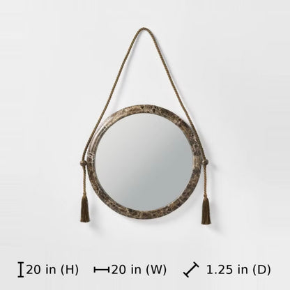 20" Marble Wall Mirror - Threshold™ designed with Studio McGee - Damaged Box (see Pictures) - FOR PICKUP ONLY
