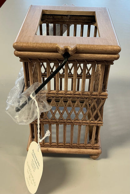 Open Weave Battery/Solar LED Small Outdoor Lantern Beige - Threshold™ - MISSING LED SOLAR LAMP (see pictures) - May Have Minor Shipping Damage