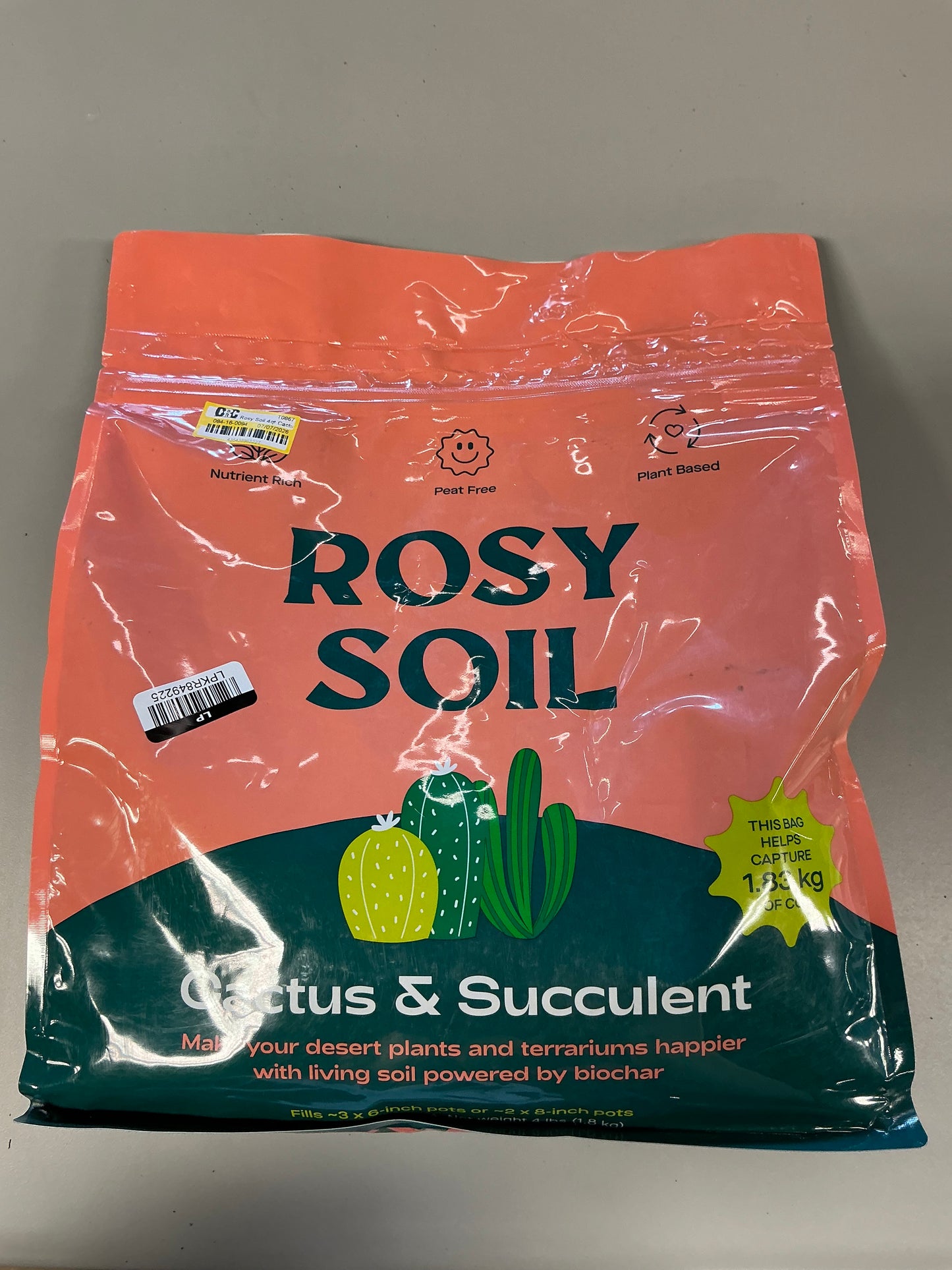 Rosy Soil Mix - Organic Peat Free Soil with Biochar for Strong Growth & Flavor, Well Draining Potting Mix, 4 qt - FOR PICK UP ONLY