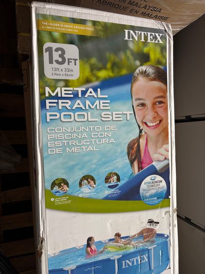 Intex 13' x 33" Metal Frame Above Ground
Pool with Filter Pump
