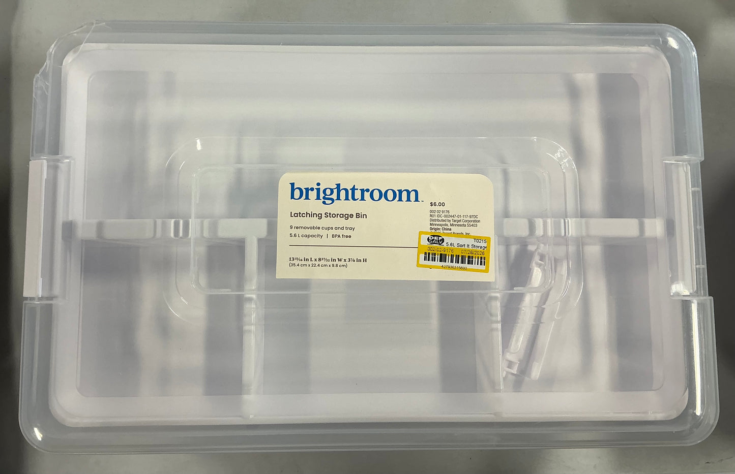 5.6L Sort It Storage Container with 9 Shallow Cups - Brightroom™ - Some Damage to Corner (see pictures)