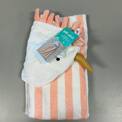 25"x50" Unicorn Kids' Hooded Towel - Pillowfort™: Cotton Velour, Lightweight, Machine Washable, OEKO-TEX Certified