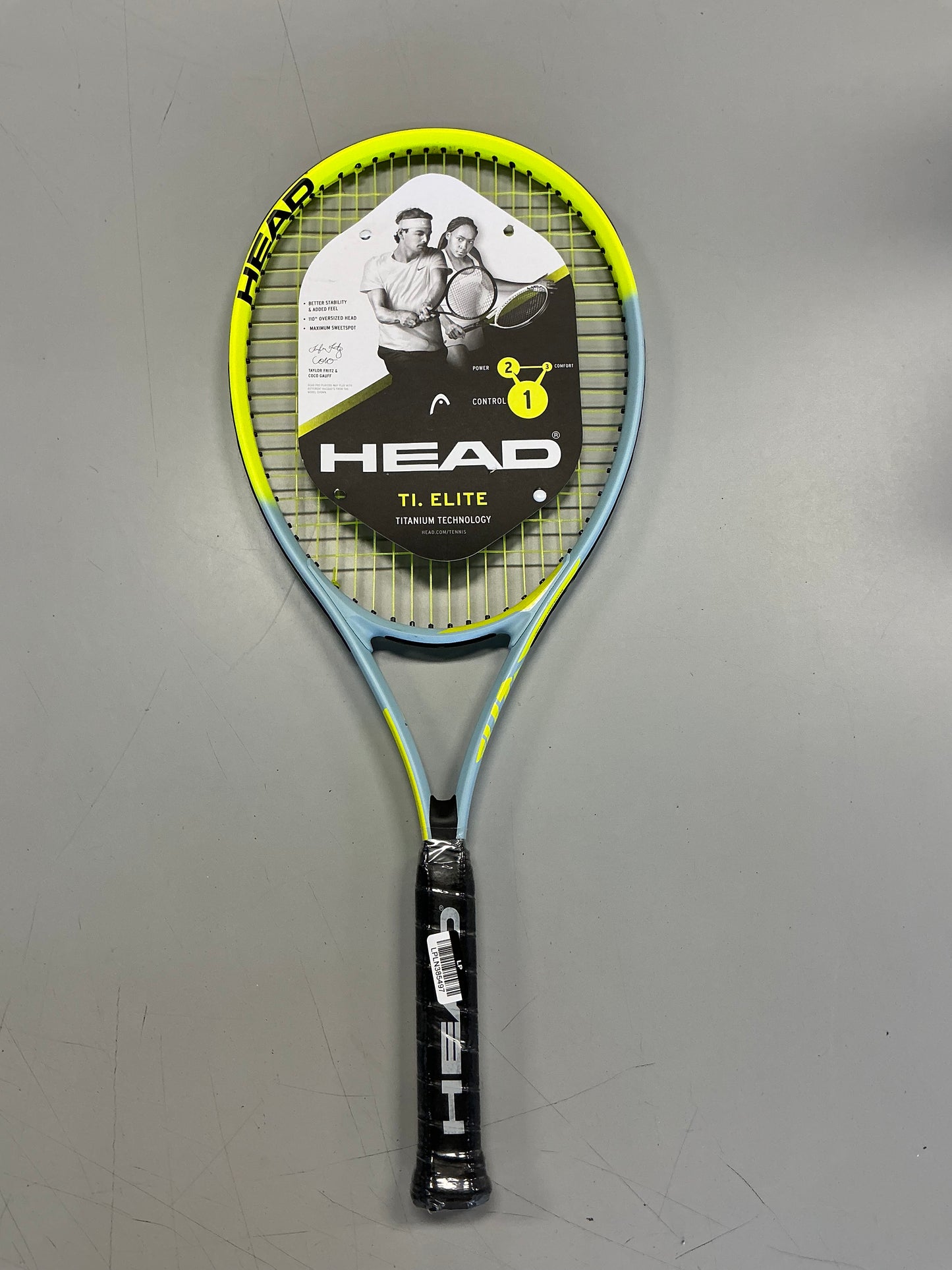 Head Ti Elite Tennis Racquet - Neon/Gray: Titanium, Oval Frame, 4-3/8 Grip