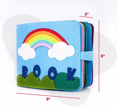 Montessori Quiet Cloth Book - Busy Book for Kids with 16 Pages Full of Interactive Activities