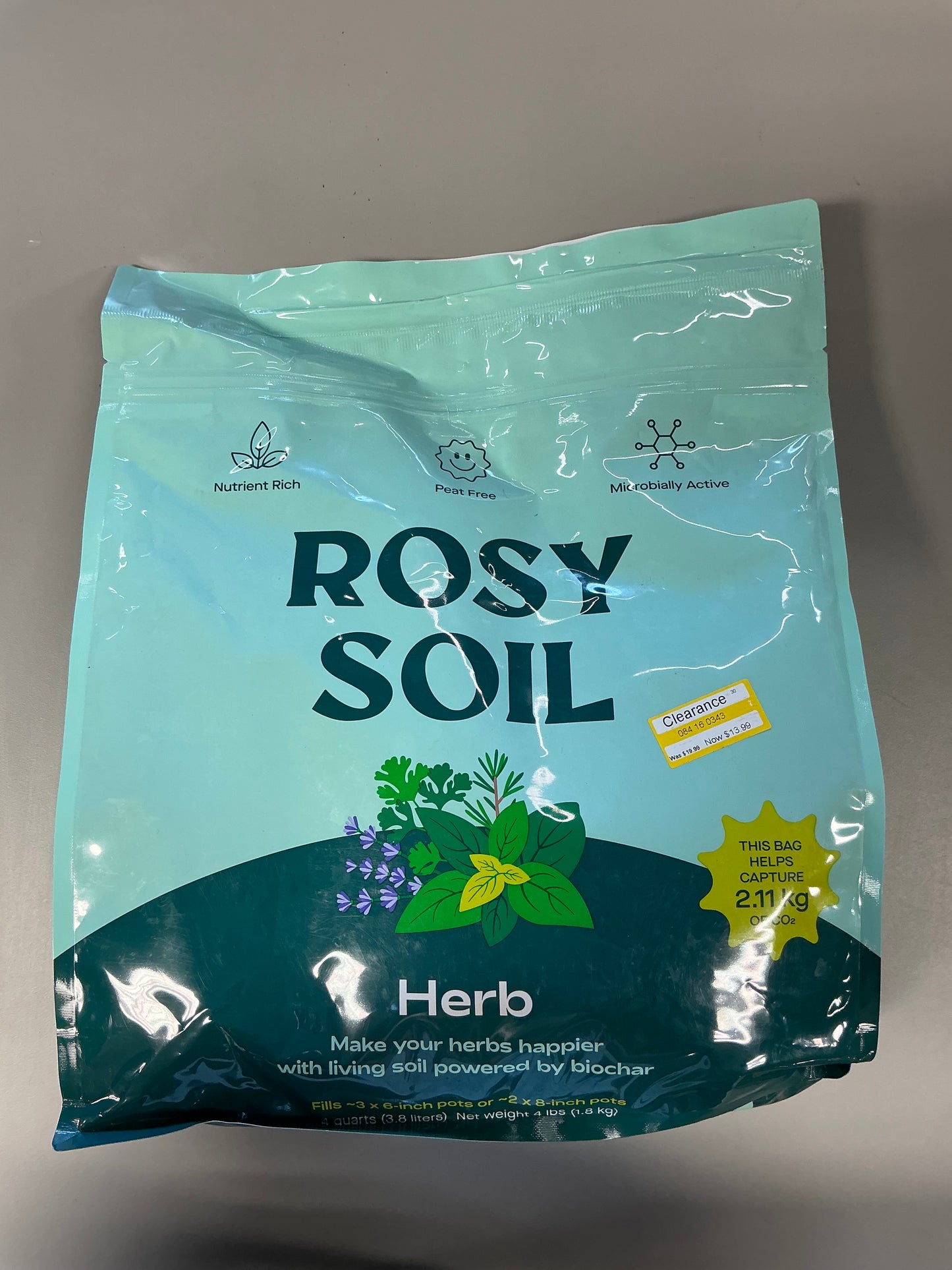 Rosy Soil Mix - Organic Peat Free Soil with Biochar for Strong Growth & Flavor, Well Draining Potting Mix, 4 qt - FOR PICK UP ONLY