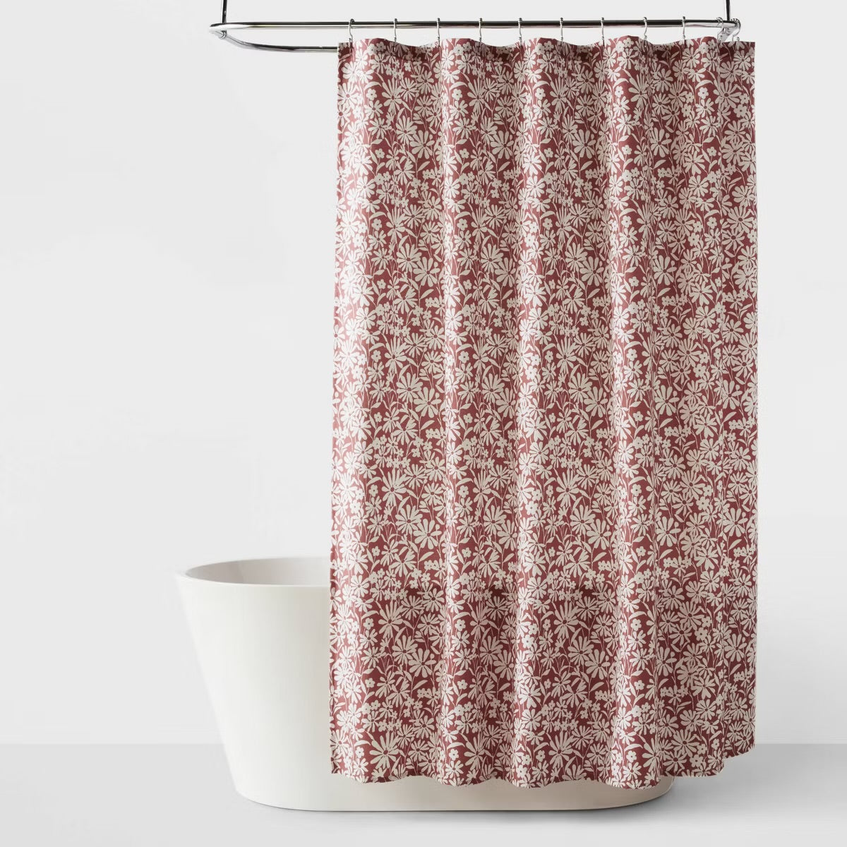 Fabric Floral Shower Curtain Mauve - Room Essentials™