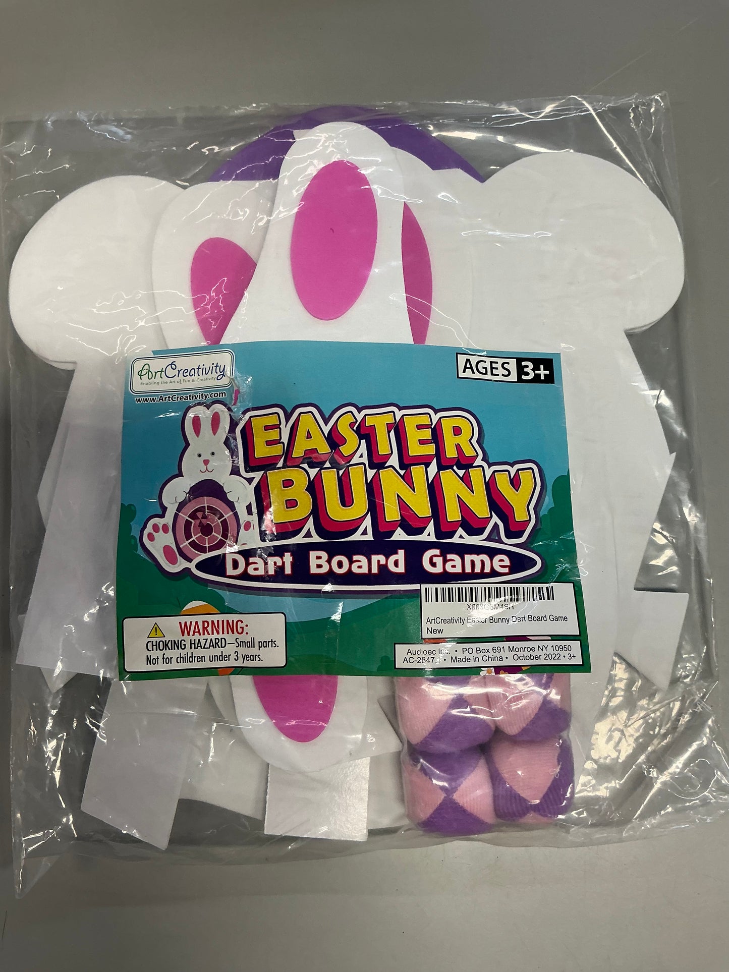 Easter Bunny Egg Dart Board Game Kit with 4 Sticky Balls