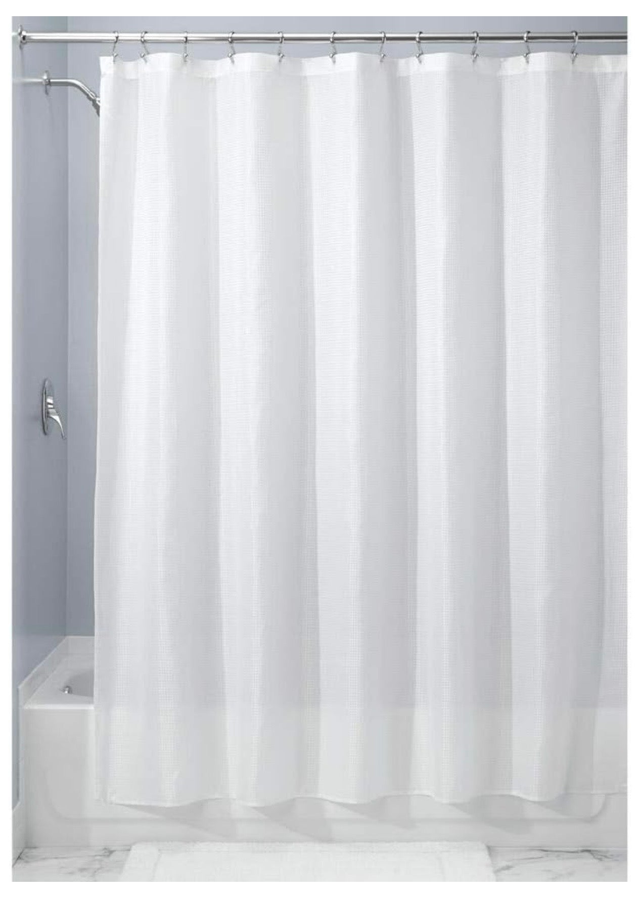 MDesign  White Fabric Shower Curtain
