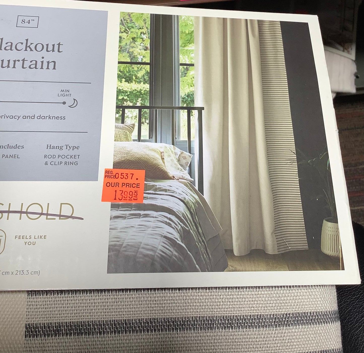 (Clearance) FINAL SALE 84”BLACKOUT CURTAIN 1-PANEL