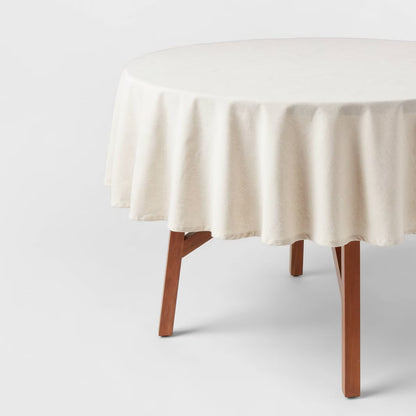 70" Linen Blend Round Tablecloth Cream - Threshold™