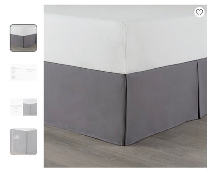 Martex Inverted Pleaded Bedskirt - King - Grey