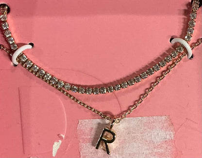 Gold Initial Necklace (AND) - Damaged Packaging (See Pictures)