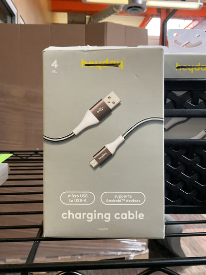 CLEARANCE- FINAL SALE- 
4 FT Micro USB to USB-A Charging Cable