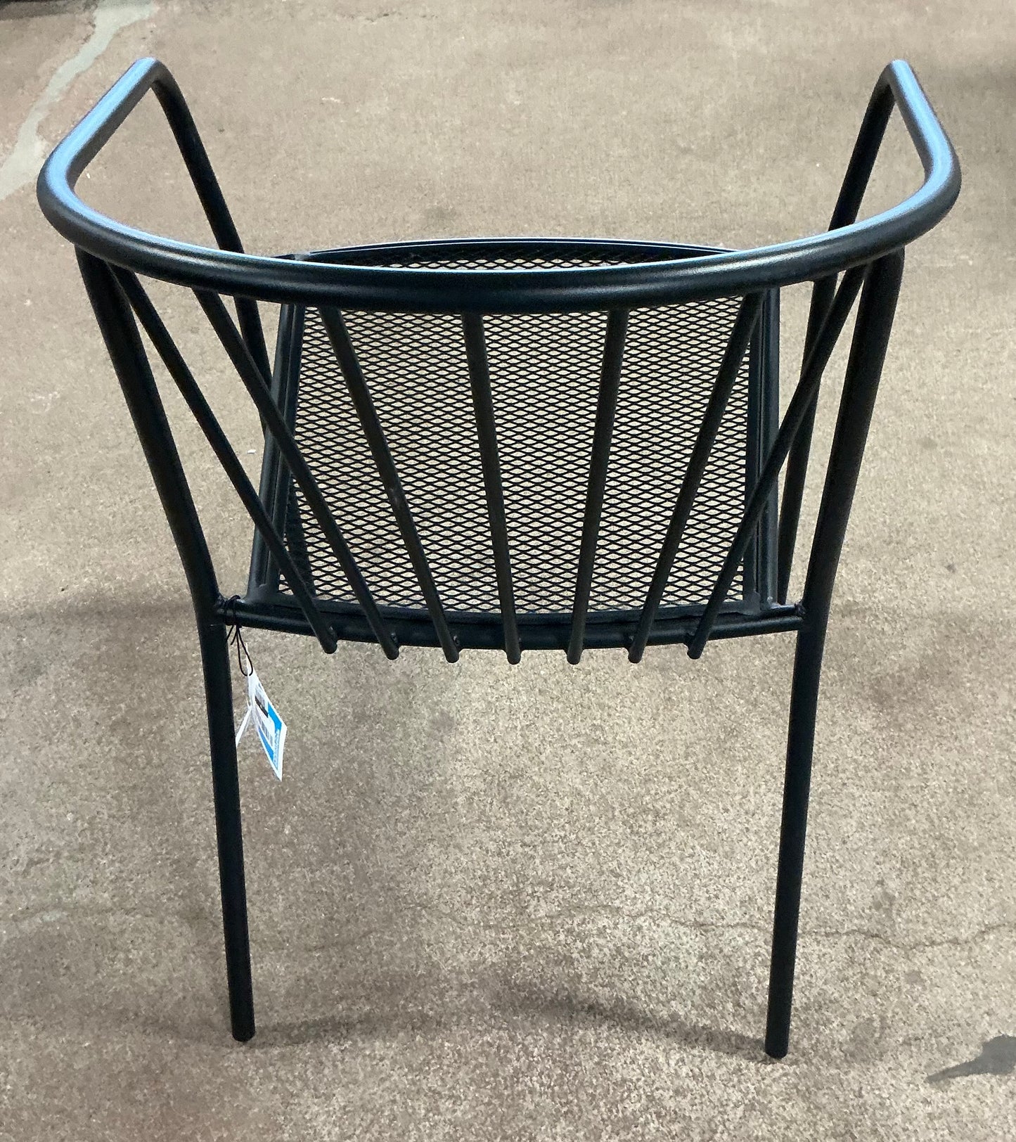 Wire Back Outdoor Patio Dining Stacking Chair - Black - Out of Box - FOR PICKUP ONLY
