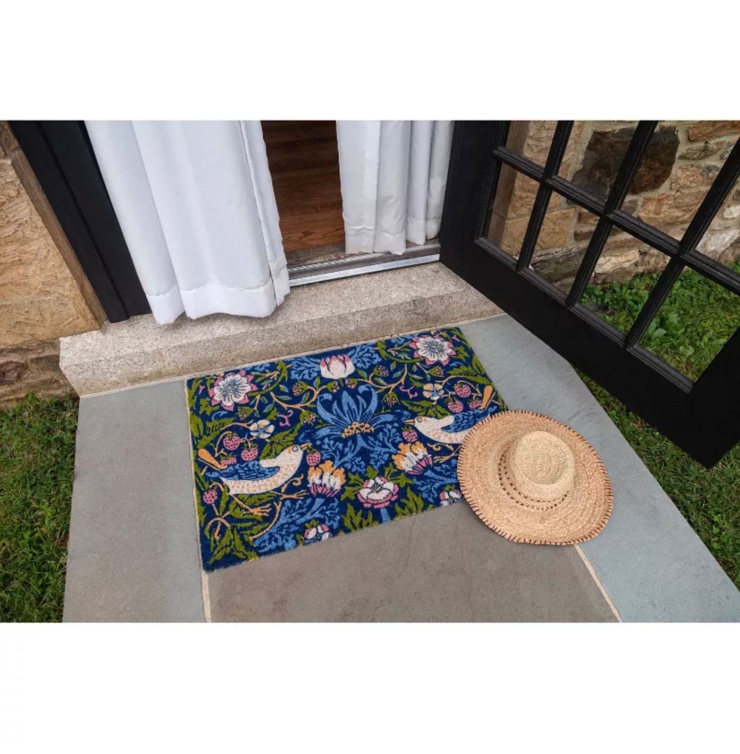 Entryways 36"x24" Victoria and Albert Museum Strawberry Thief Coir Door Mat