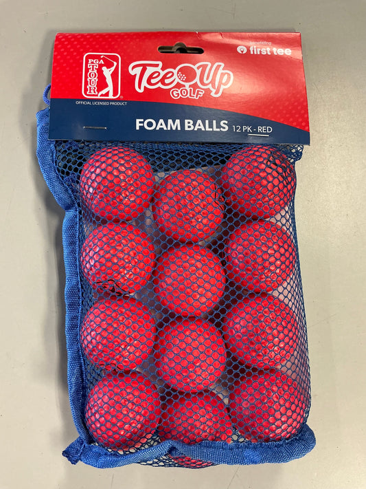 PGA Tour Tee Up Golf Foam Balls - Red - 12 pack