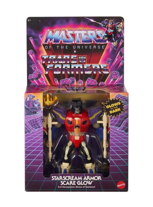 Masters of the Universe Origins & Transformers Starscream Armor Scare Glow Action Figure, MOTU Toy